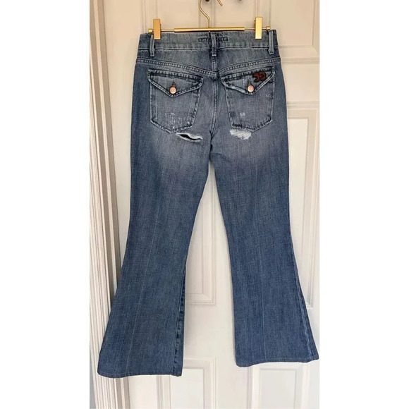 Vintage Joe's Jeans Low Rise Flare Distressed Star Dust Super Women’s 27 Jeans - Picture 4 of 14